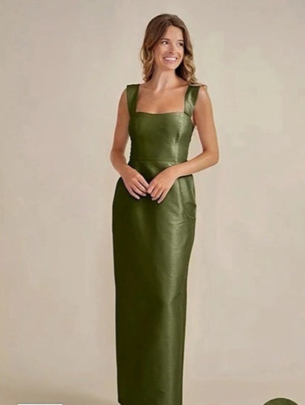 Lula Kate Beckett Dress - Greenery Shantung
